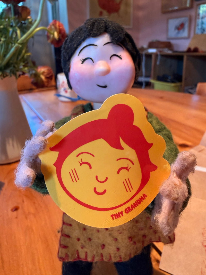 Tiny Grandma Yellow Sticker