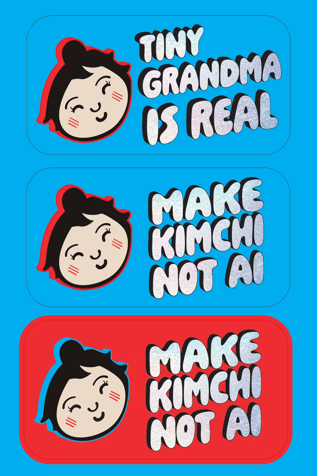 SPARKLE Tiny Grandma is Real 3 Sticker Sheet